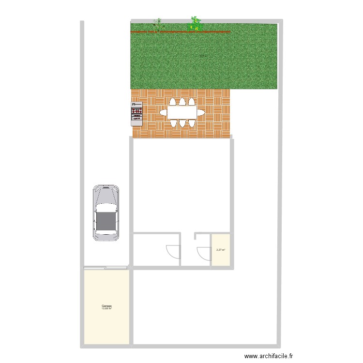 perso. Plan de 2 pièces et 15 m2