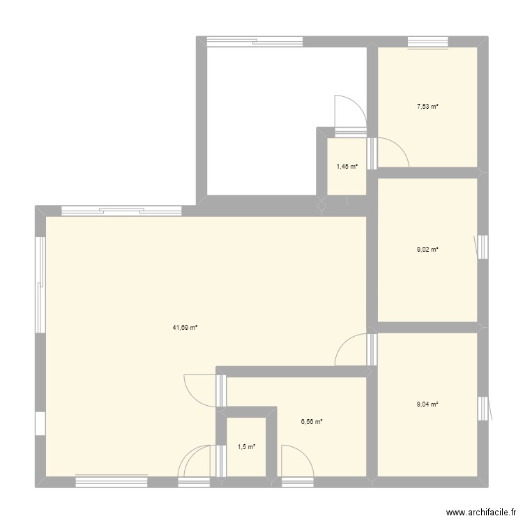 Maison Nesmy Pierre Plate. Plan de 7 pièces et 77 m2