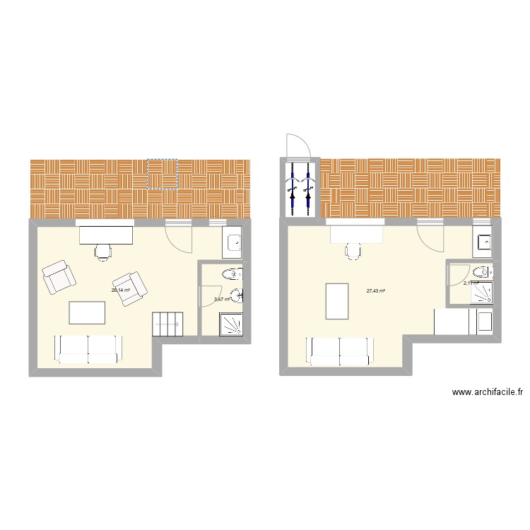 Atelier St Aubin 2. Plan de 6 pièces et 89 m2