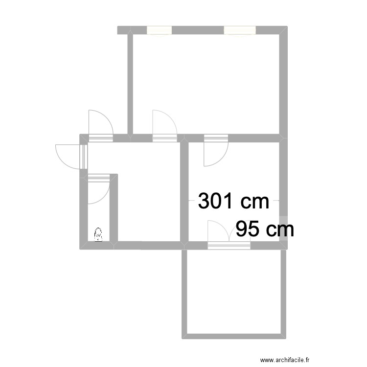 12 haguaette. Plan de 3 pièces et 27 m2