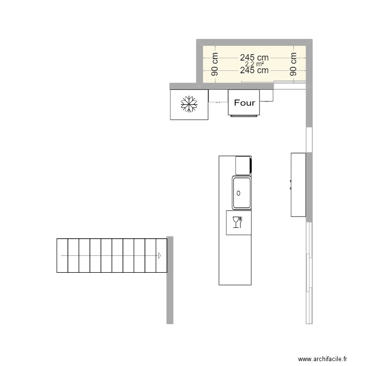 Maison walkin 2.0. Plan de 1 pièce et 2 m2