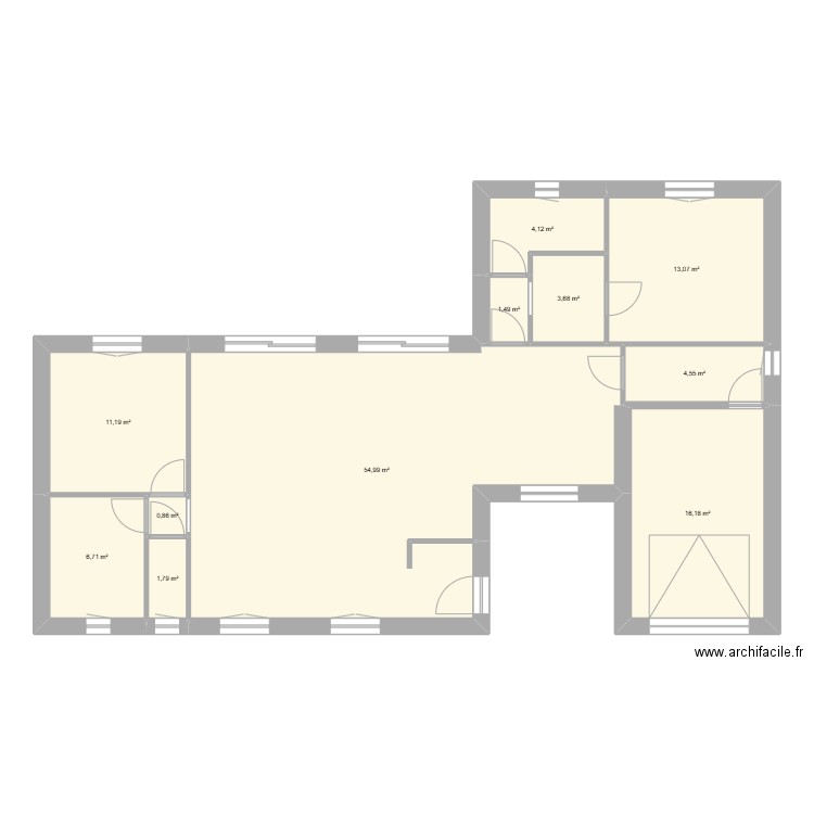 maison. Plan de 11 pièces et 119 m2