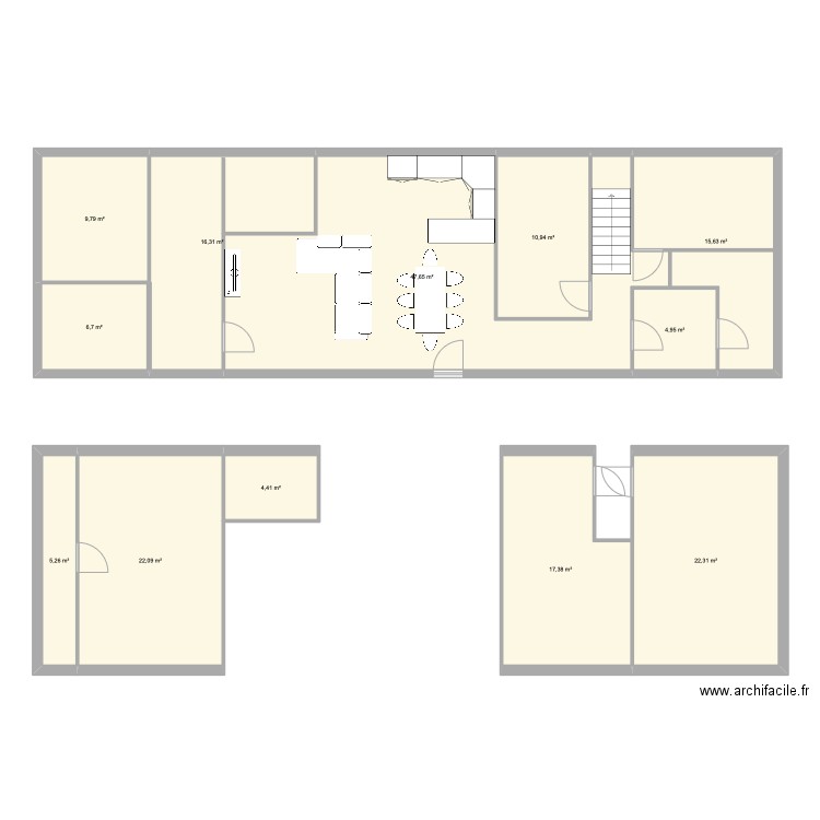 longere ideal. Plan de 12 pièces et 183 m2