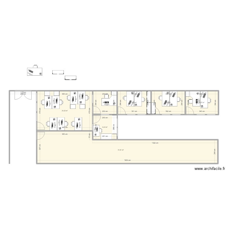 Plan Bureau qualité new1. Plan de 7 pièces et 114 m2