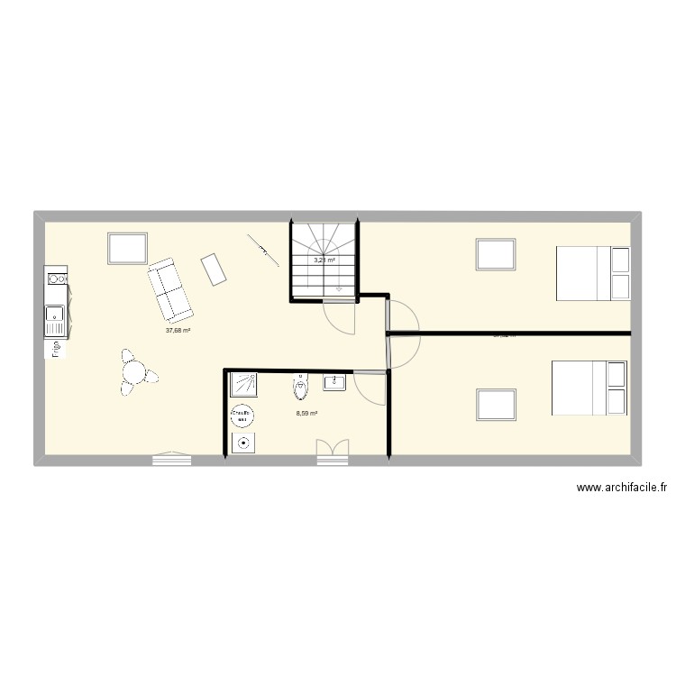 Matthieu Fablet. Plan de 4 pièces et 87 m2