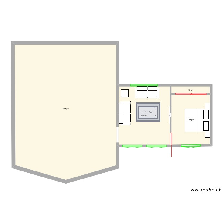 Chalet. Plan de 4 pièces et 112 m2