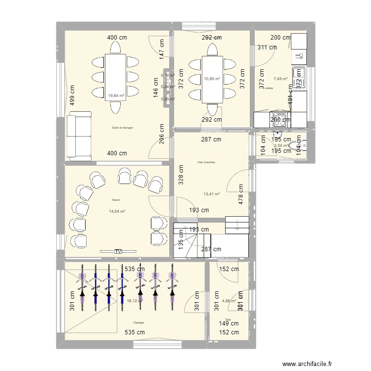 Maison du jardinier REZ : Existant. Plan de 11 pièces et 88 m2