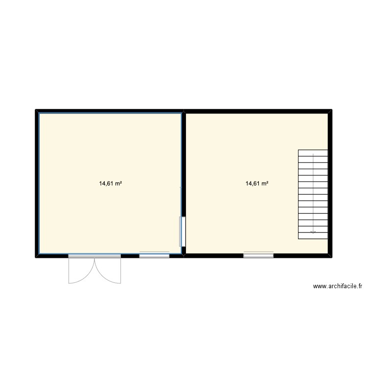 chalet 1. Plan de 2 pièces et 29 m2