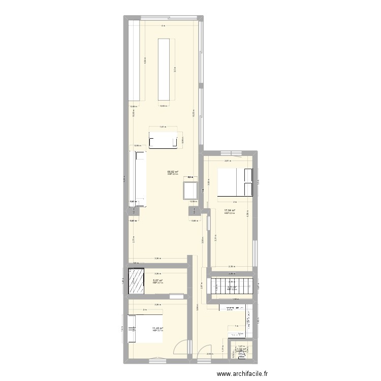 st michel Shell. Plan de 6 pièces et 105 m2