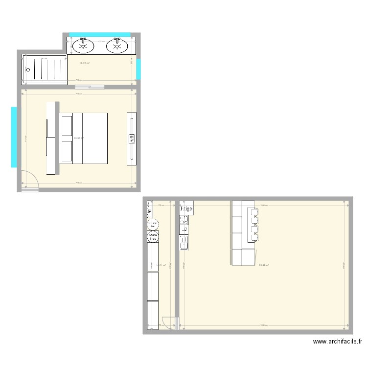 Maison T-A. Plan de 4 pièces et 160 m2