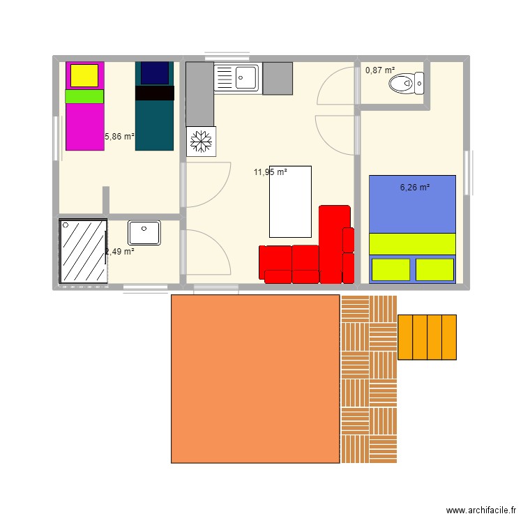 mobilhome 18_1. Plan de 5 pièces et 27 m2