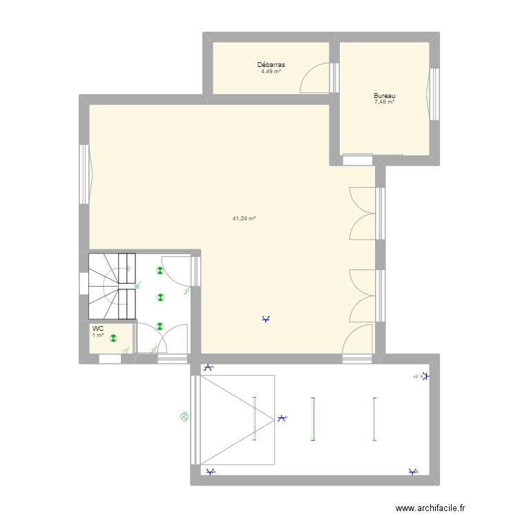 cytises modif. Plan de 4 pièces et 54 m2