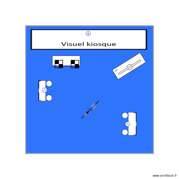 kiosque913. Plan de 1 pièce et 25 m2