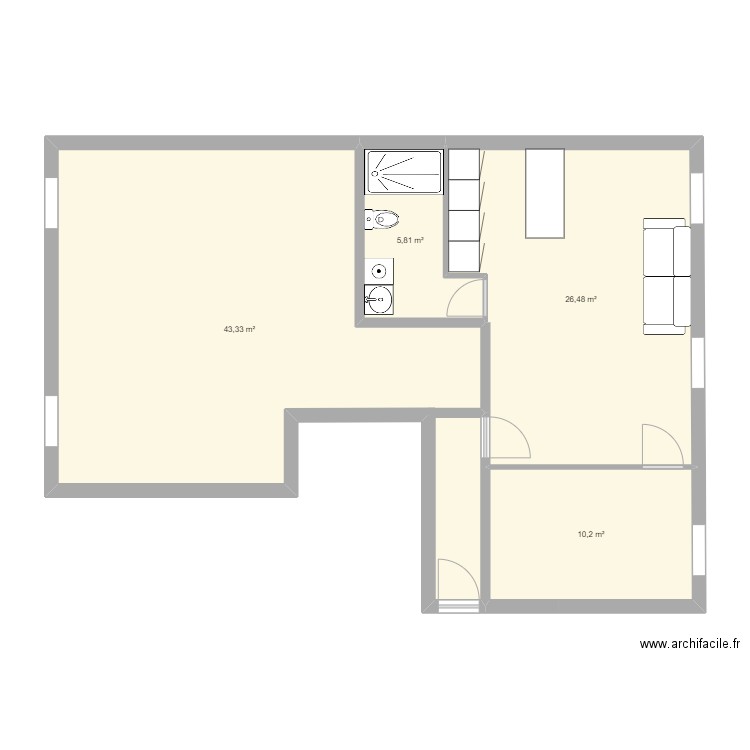 st philippe 2 2 f2. Plan de 4 pièces et 86 m2