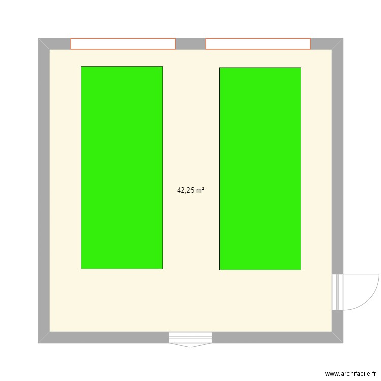 Garage. Plan de 1 pièce et 42 m2