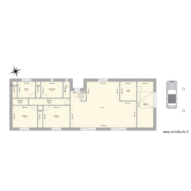 Maison 5. Plan de 14 pièces et 142 m2