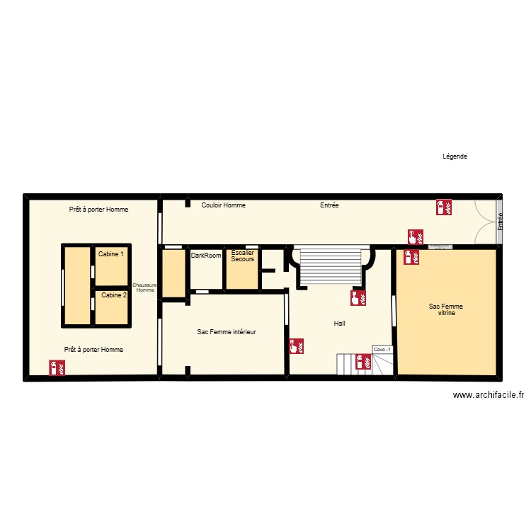 PLAN D'EVACUATION REZ. Plan de 10 pièces et 120 m2