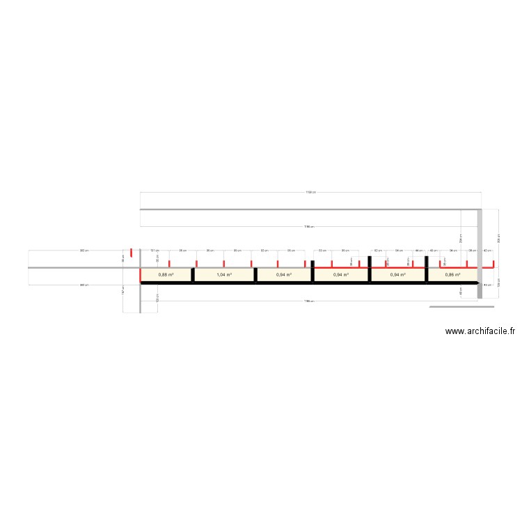 bac acier panne aaa. Plan de 6 pièces et 6 m2