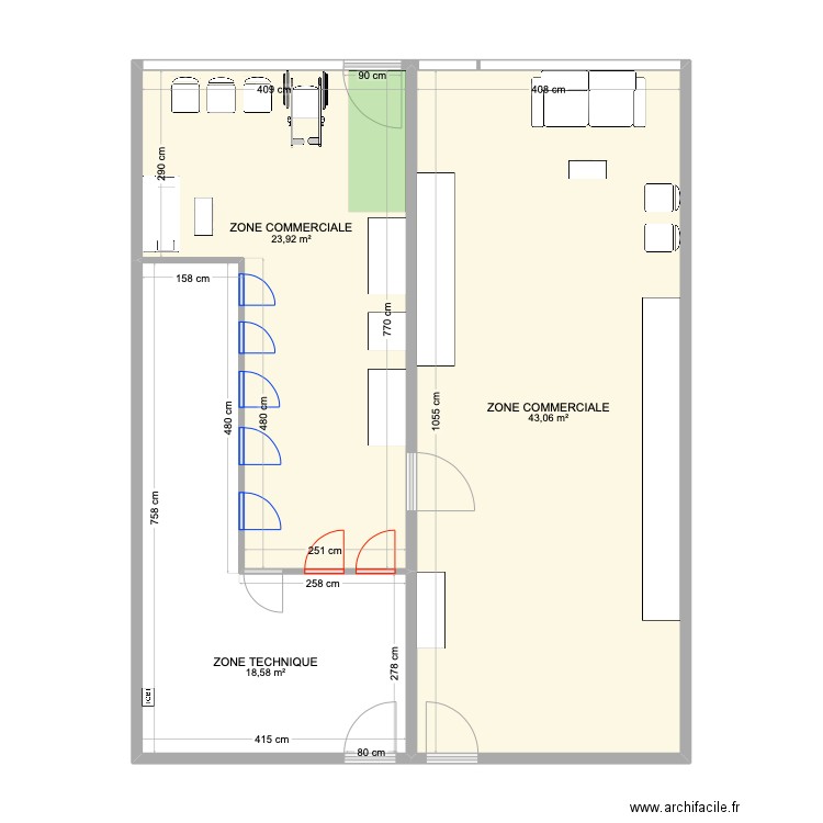 SQ BAYONNE 2025. Plan de 3 pièces et 86 m2