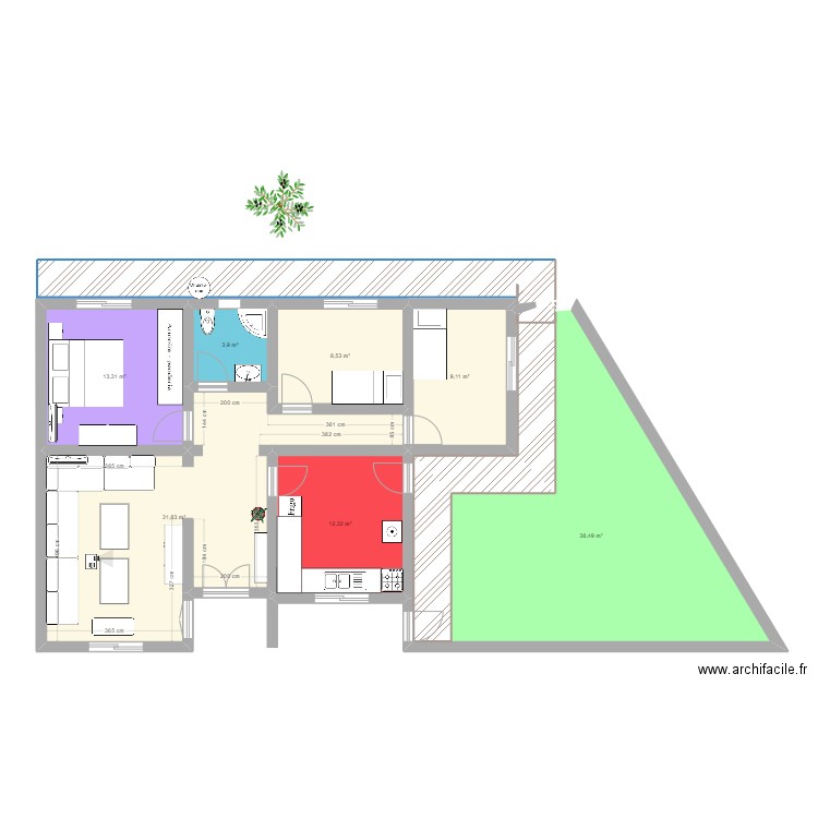 test2. Plan de 7 pièces et 117 m2