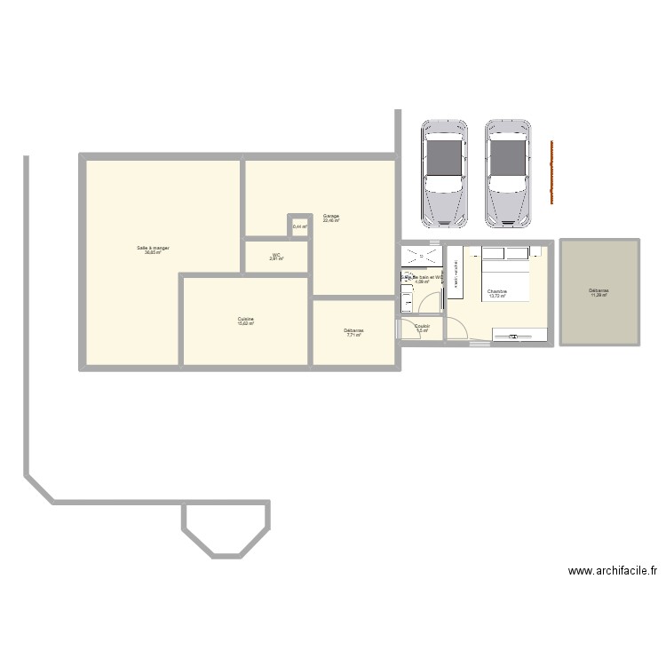 Extension chambre V3. Plan de 10 pièces et 117 m2