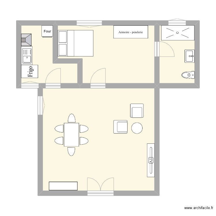 mélanie. Plan de 4 pièces et 59 m2