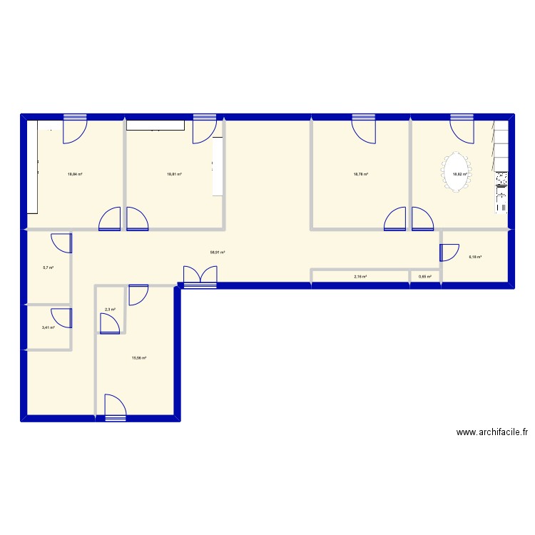 SFRARA. Plan de 12 pièces et 170 m2