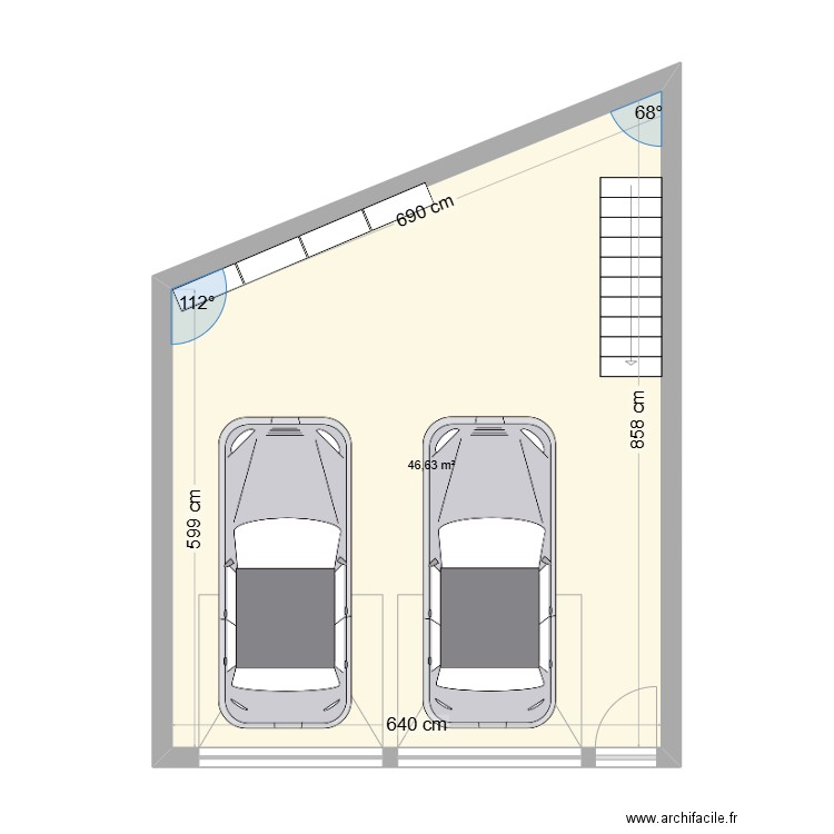 garage derniere version. Plan de 1 pièce et 47 m2