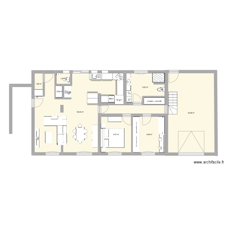 maison mesure. Plan de 8 pièces et 114 m2