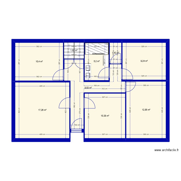 montoire. Plan de 9 pièces et 78 m2