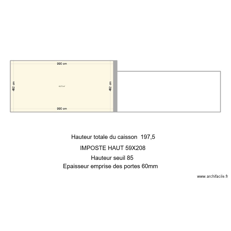 Meuble café salle de seminaire. Plan de 1 pièce et 49 m2