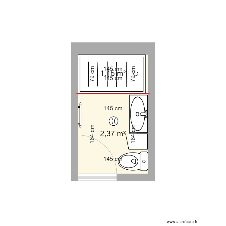 NANOU. Plan de 2 pièces et 4 m2