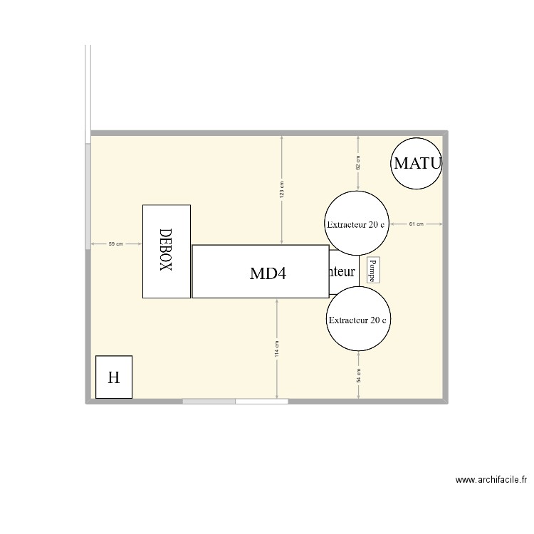 LAMBINET1. Plan de 1 pièce et 12 m2