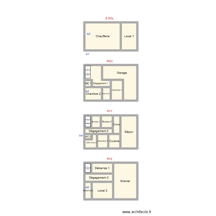 2411 PAGNOUX. Plan de 24 pièces et 21 m2