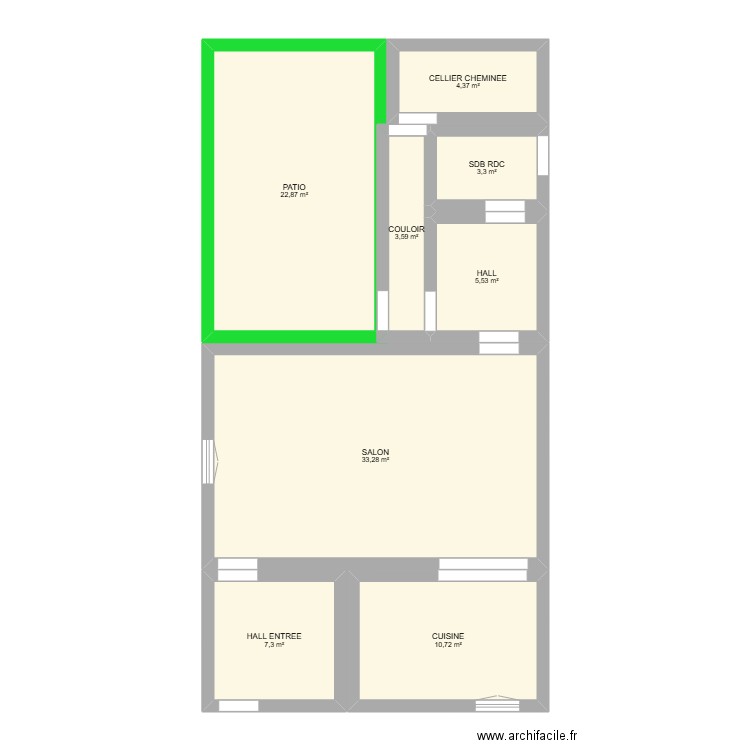 CASA MONACHIL. Plan de 8 pièces et 91 m2