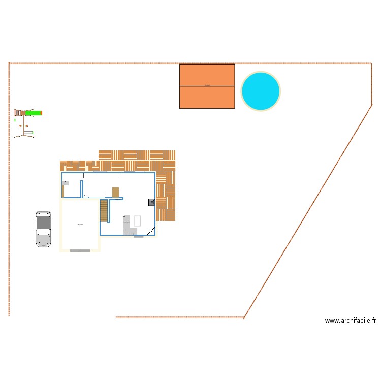 E L . Plan de 3 pièces et 117 m2