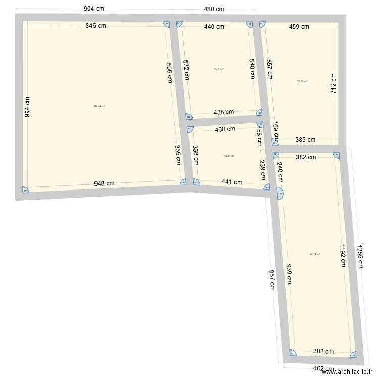 Maison. Plan de 5 pièces et 202 m2