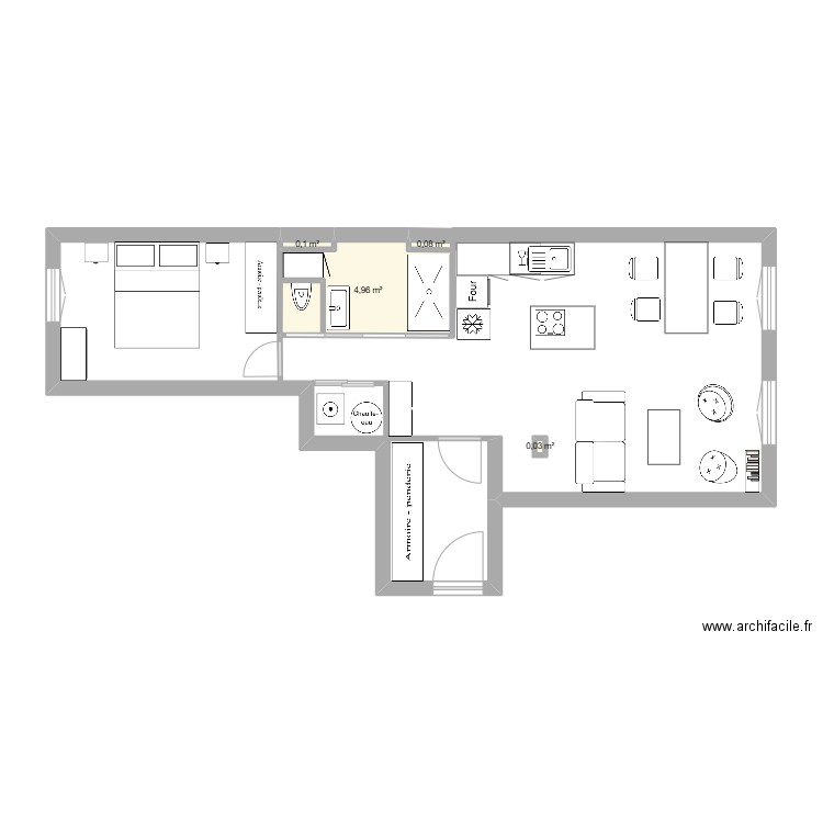 Clamart, projet. Plan de 4 pièces et 5 m2