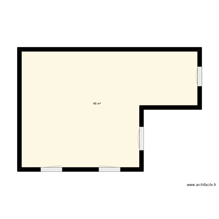 CB garage. Plan de 1 pièce et 45 m2