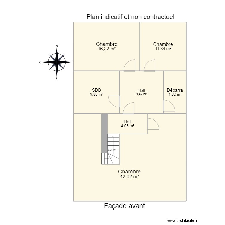 couvin étage . Plan de 8 pièces et 100 m2