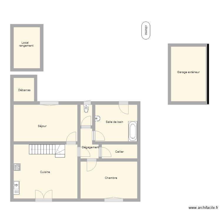 WOOD RDC . Plan de 10 pièces et 98 m2