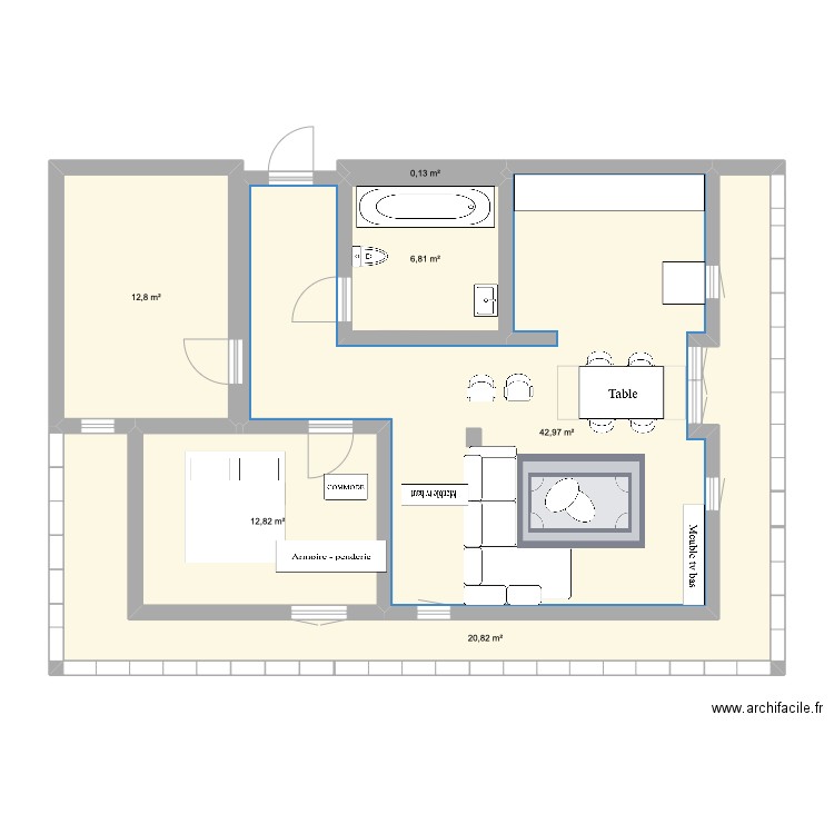 AAPART. Plan de 6 pièces et 96 m2