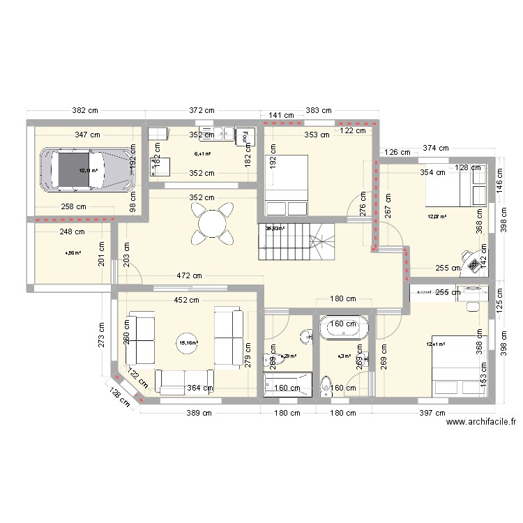 Rez-de-chausseeClenise. Plan de 9 pièces et 106 m2