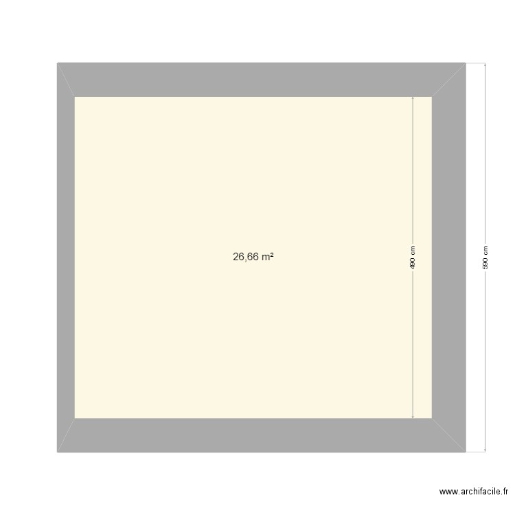 salon maison. Plan de 1 pièce et 27 m2