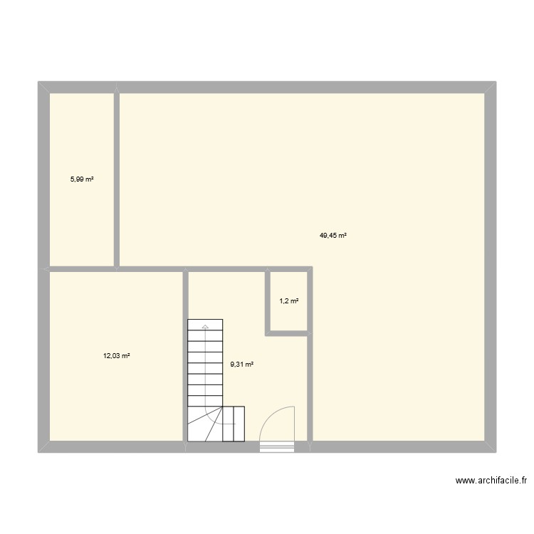 Plan maison 2 . Plan de 5 pièces et 78 m2