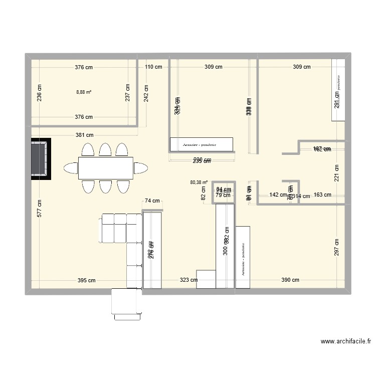 MAGATIS v3. Plan de 3 pièces et 90 m2