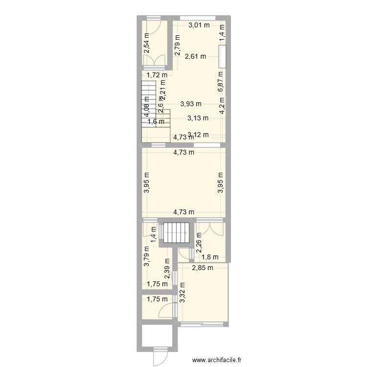 P59AsIsCM02. Plan de 9 pièces et 74 m2