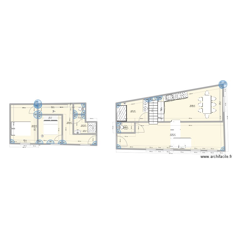 Zone 3 3. Plan de 7 pièces et 84 m2