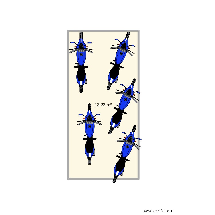 Plan 2. Plan de 1 pièce et 13 m2