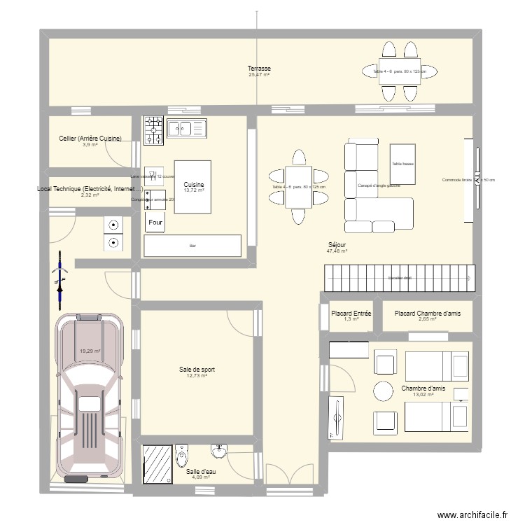 sucé2. Plan de 11 pièces et 146 m2